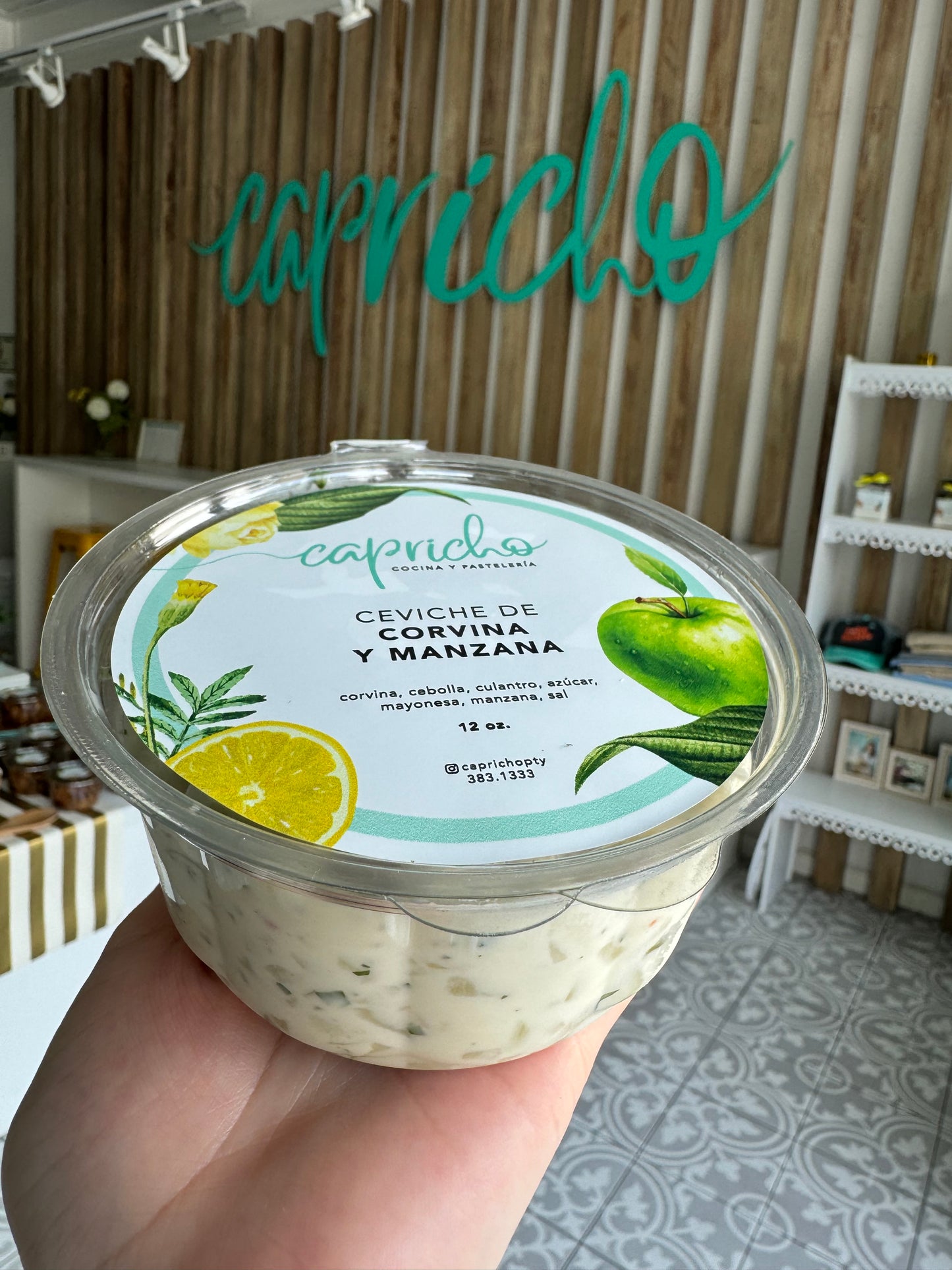 Ceviche de Corvina y Manzana