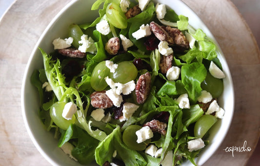 Ensalada de Cranberries, Queso de Cabra y Nueces Caramelizadas