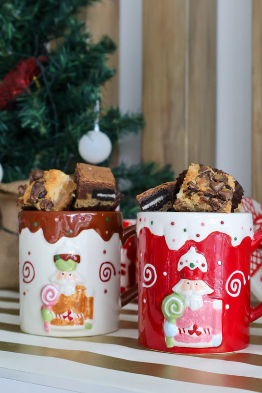 Taza Navideña con Brownies Surtidos